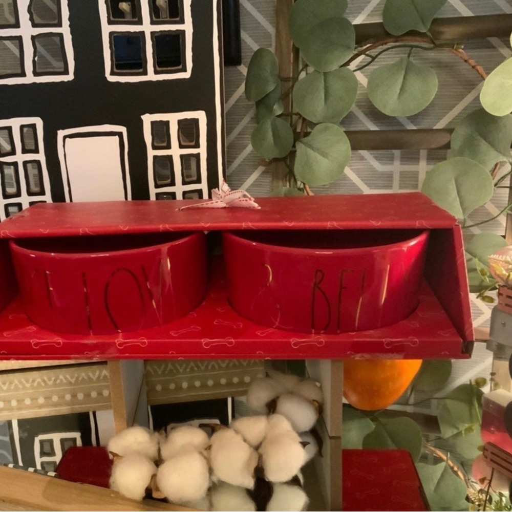 Rae Dunn, dog bowls Christmas